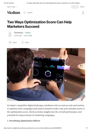 Two Ways Optimization Score Can Help Marketers Succeed _ by Techmozo