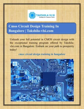 cmos circuit design training in bangalore