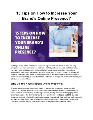 15 Tips on How to Increase Your Brand's Online Presence_