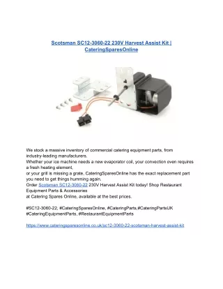 Scotsman SC12-3060-22 230V Harvest Assist Kit _ CateringSparesOnline