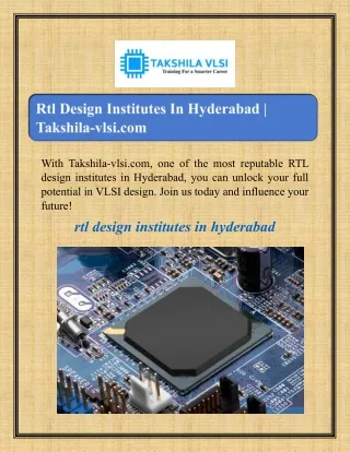 rtl design institutes in hyderabad