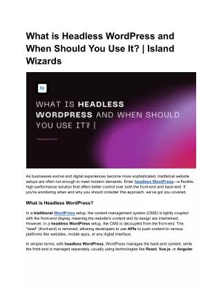 What is Headless WordPress and When Should You Use It