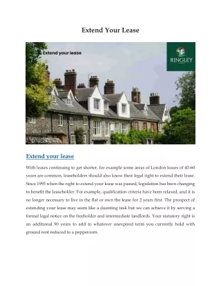 Extend Your Lease