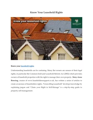 Know Your Leasehold Rights