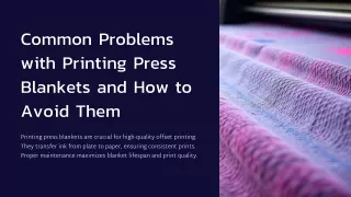 Common Problems with Printing Blankets and How to Avoid Them