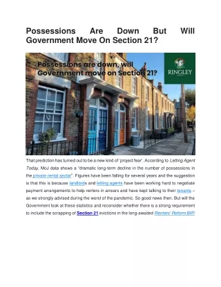 Possessions Are Down But Will Government Move On Section 21
