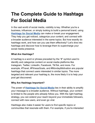 The Complete Guide to Hashtags For Social Media