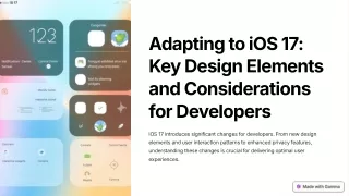 Adapting to iOS 17: Key Design Elements and Considerations for Developers