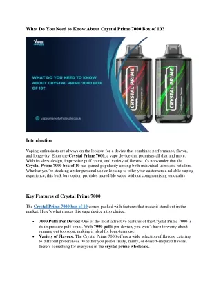 What Do You Need to Know About Crystal Prime 7000 Box of 10