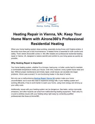 Heating Repair in Leesburg, VA: Expert Heating Repair for Your Comfort