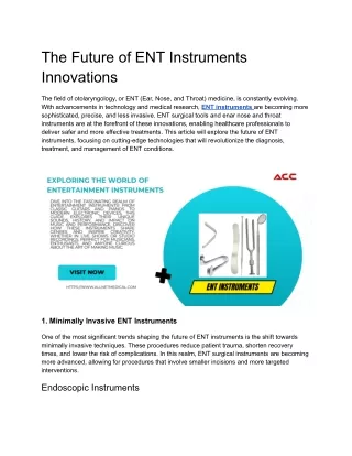 The Future of ENT Instruments Innovations