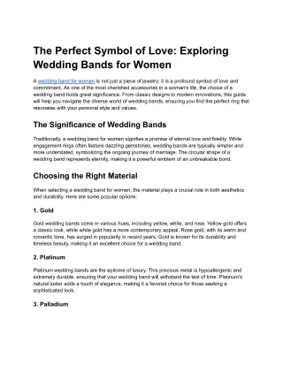 The Perfect Symbol of Love_ Exploring Wedding Bands for Women