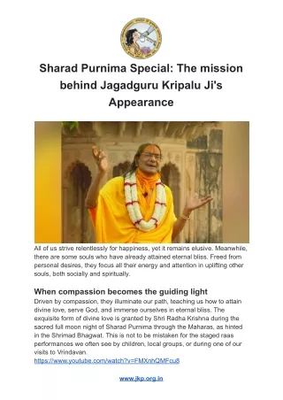 The Spiritual Importance of Sharad Purnima