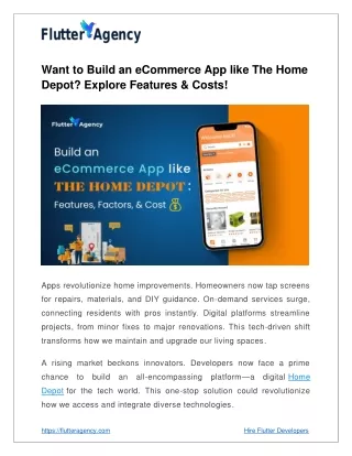 Want to Build an eCommerce App like The Home Depot?