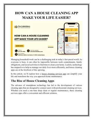 HOW CAN A HOUSE CLEANING APP MAKE YOUR LIFE EASIER