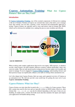 Cypress Training - Cypress Course Online