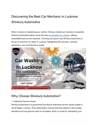 Car mechanic in lucknow