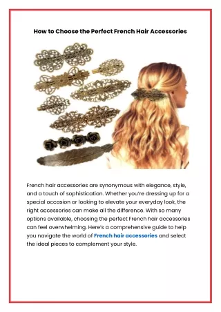 How to Choose the Perfect French Hair Accessories