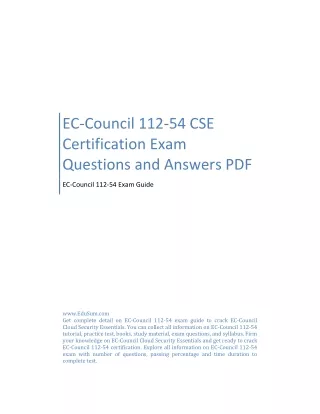 EC-Council 112-54 CSE Certification Exam Questions and Answers PDF