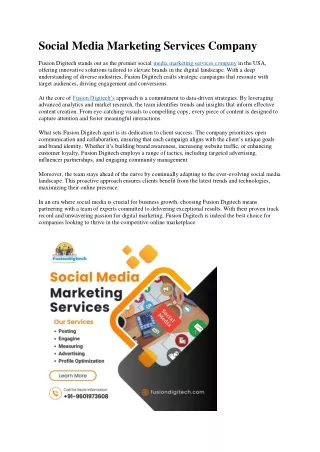 Social Media Marketing Services Company