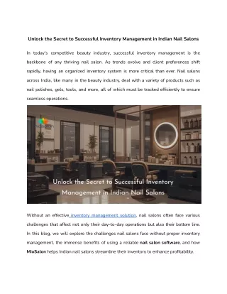 Unlock the Secret to Successful Inventory Management in Indian Nail Salons