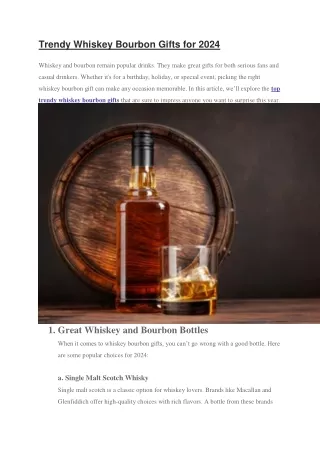 Trendy Whiskey Bourbon Gifts for 2024
