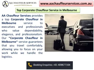 Hire a Corporate Chauffeur in Melbourne for Business Travel  with AA Chauffeur