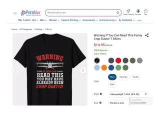 Warning: If You Can Read This Funny Crop Duster Tee
