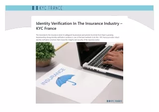 Identity Verification In The Insurance Industry - KYC France