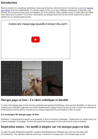 Inspiration nature : les motifs à adopter sur vos marque-pages en bois