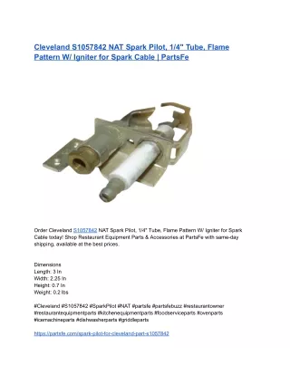 Cleveland S1057842 NAT Spark Pilot - PartsFe