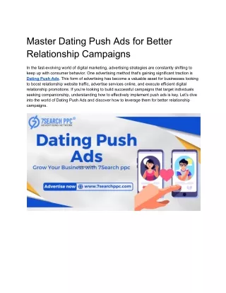 Master Dating Push Ads for Better Relationship Campaigns