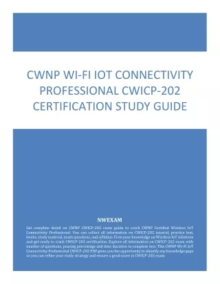 CWNP Wi-Fi IoT Connectivity Professional CWICP-202 Certification Study Guide