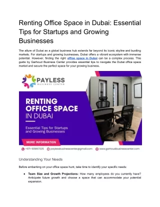 Renting Office Space in Dubai_ Essential Tips for Startups and Growing Businesses