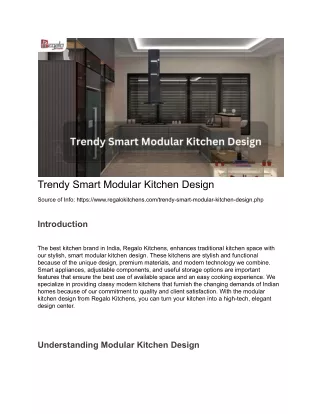 Trendy Smart Modular Kitchen Design