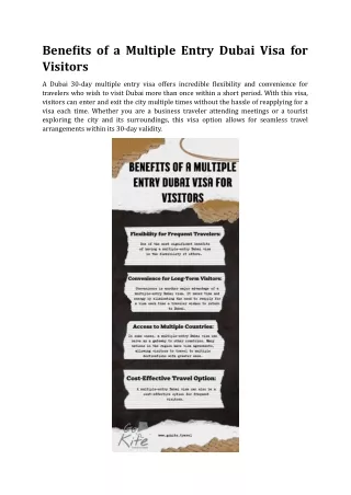 Benefits of a Multiple Entry Dubai Visa for Visitors