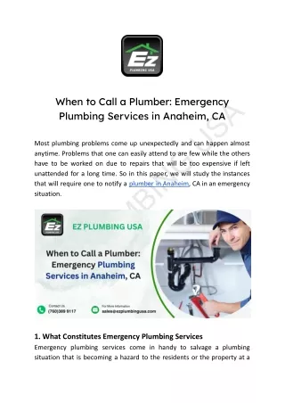 When to Call a Plumber_ Emergency Plumbing Services in Anaheim, CA