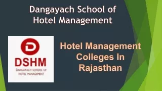 Hotel Management Colleges In Rajasthan