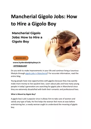 Mancherial Gigolo Jobs_ How to Hire a Gigolo Boy
