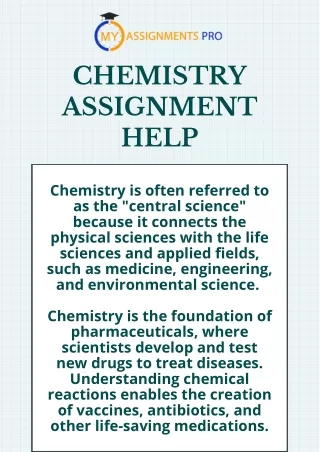 Chemistry Assignment Help | Myassignmentpro