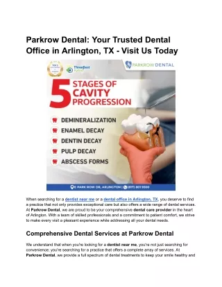 Parkrow Dental_ Your Trusted Dental Office in Arlington, TX - Visit Us Today