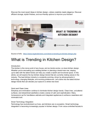 What is Trending in Kitchen Design?