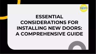 Essential Considerations for Installing New Doors a Comprehensive Guide