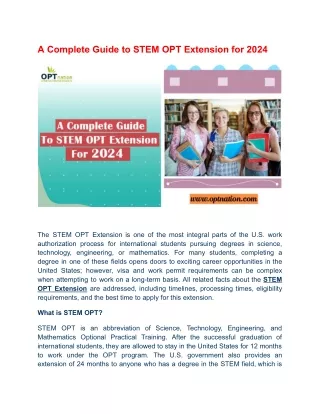 A Complete Guide to STEM OPT Extension for 2024