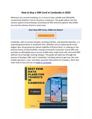 How to Buy a SIM Card in Cambodia in 2024
