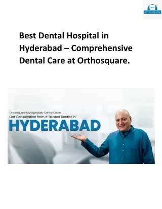 Best Dental Hospital in Hyderabad