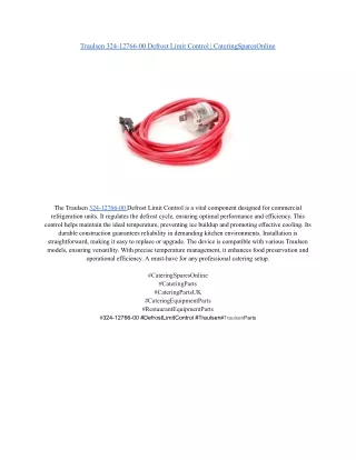 Traulsen 324-12766-00 Defrost Limit Control _ CateringSparesOnline
