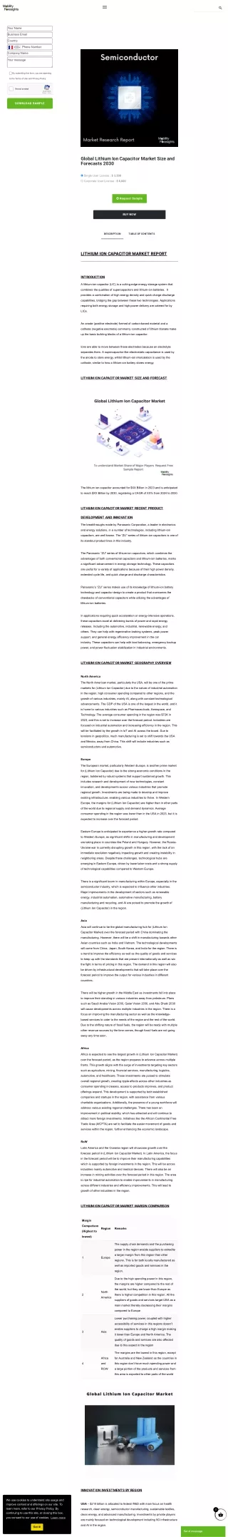 Global Lithium Ion Capacitor Market Trends 2030