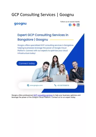 GCP Consulting Services