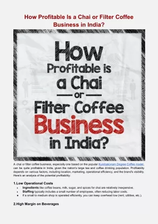 How Profitable Is a Chai or Filter Coffee Business in India_